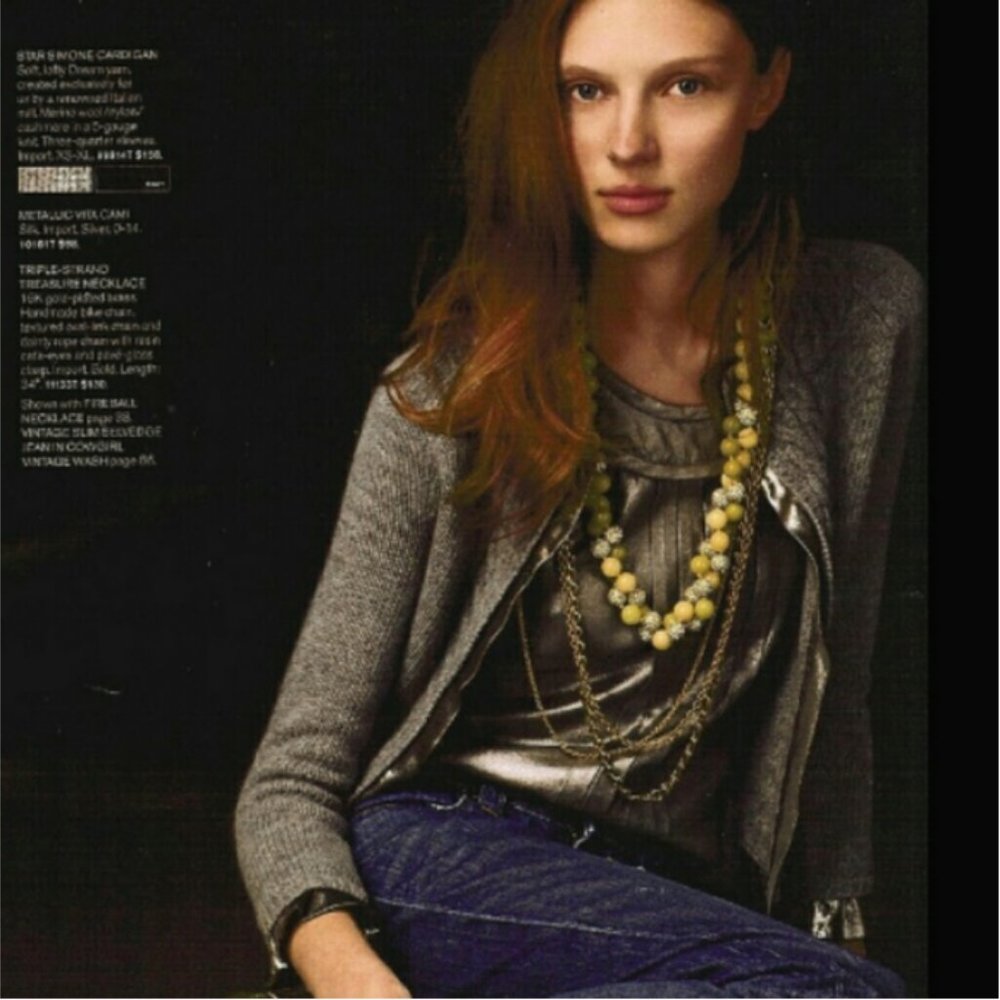 J.Crew Star Simone Cardigan and Silk Metallic Cami